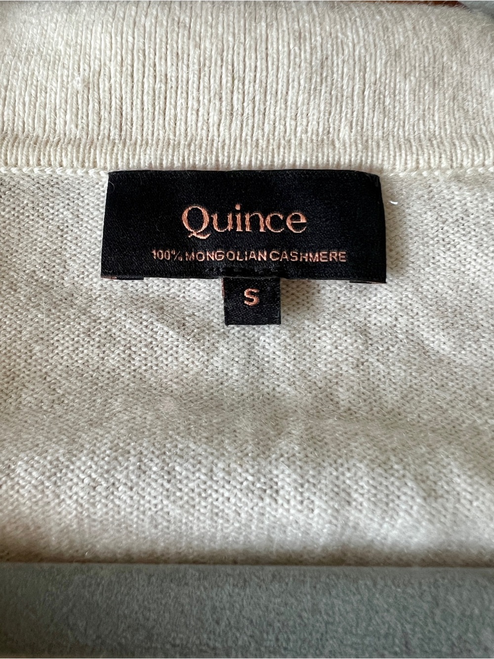 Quince Mongolian Cashmere Polo Sweater Quiet Luxury in Ivory - Size S - Picture 5 of 10
